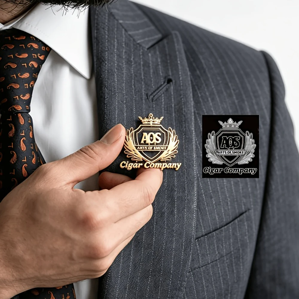 Custom MC Logo Brooch Custom Designs Image Badge Fashion Creativity Stainless Steel Custom Sign Brooch Exquisite Jewelry Gifts