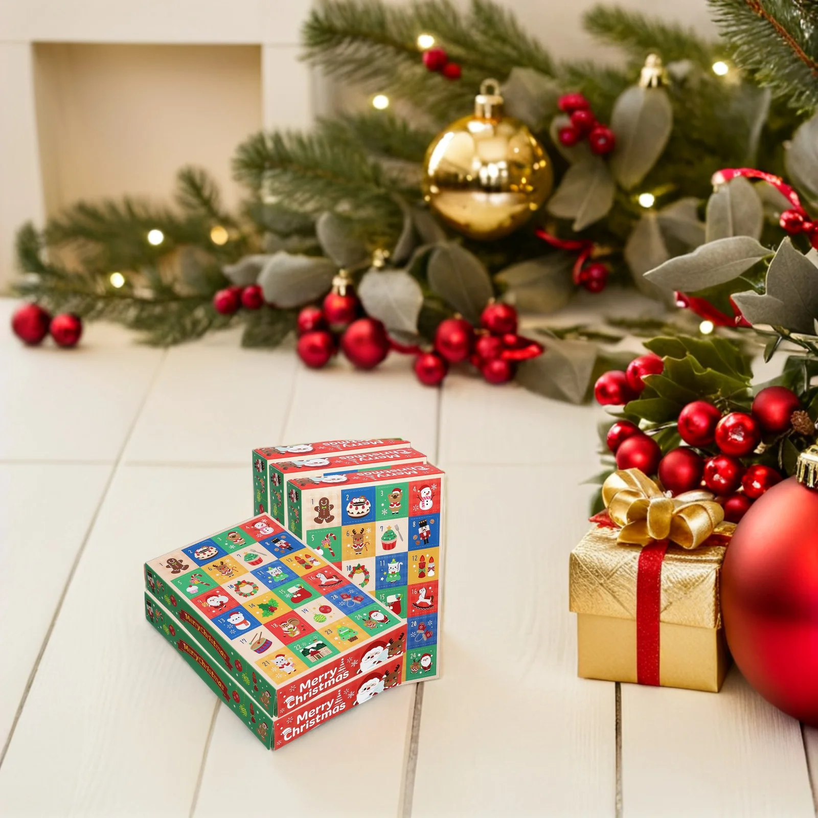 

5Pcs Christmas Countdown Advent Calendar Gift Boxes Empty Paper Boxes DIY Fill Candy Party Favor Decoration Advent Box