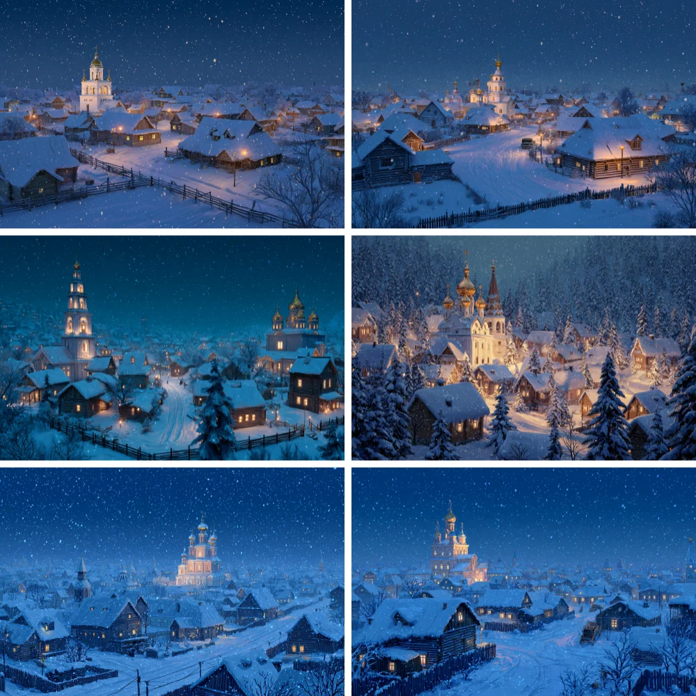 

Christmas Snow Background Photography Village New Year Winter Photozone Backdrop Child Photo Studio Photozone Supplies