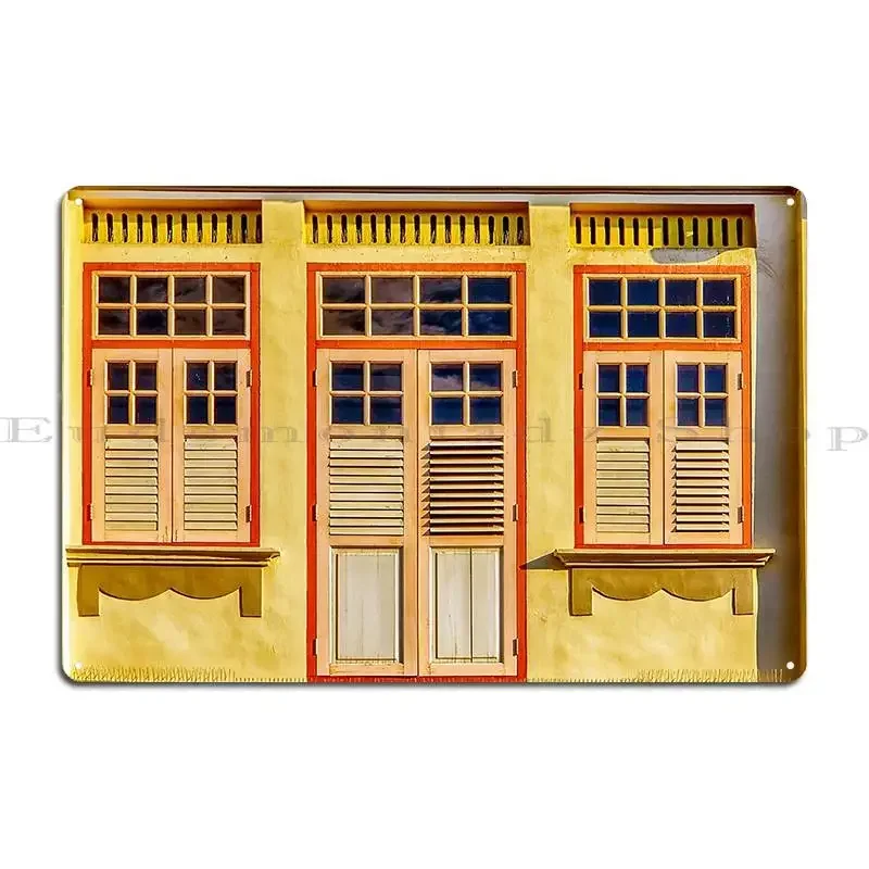 Singapore Heritage Shophouses Of Singapore Metal Signs Character Funny Garage Club Wall Tin Sign Poster