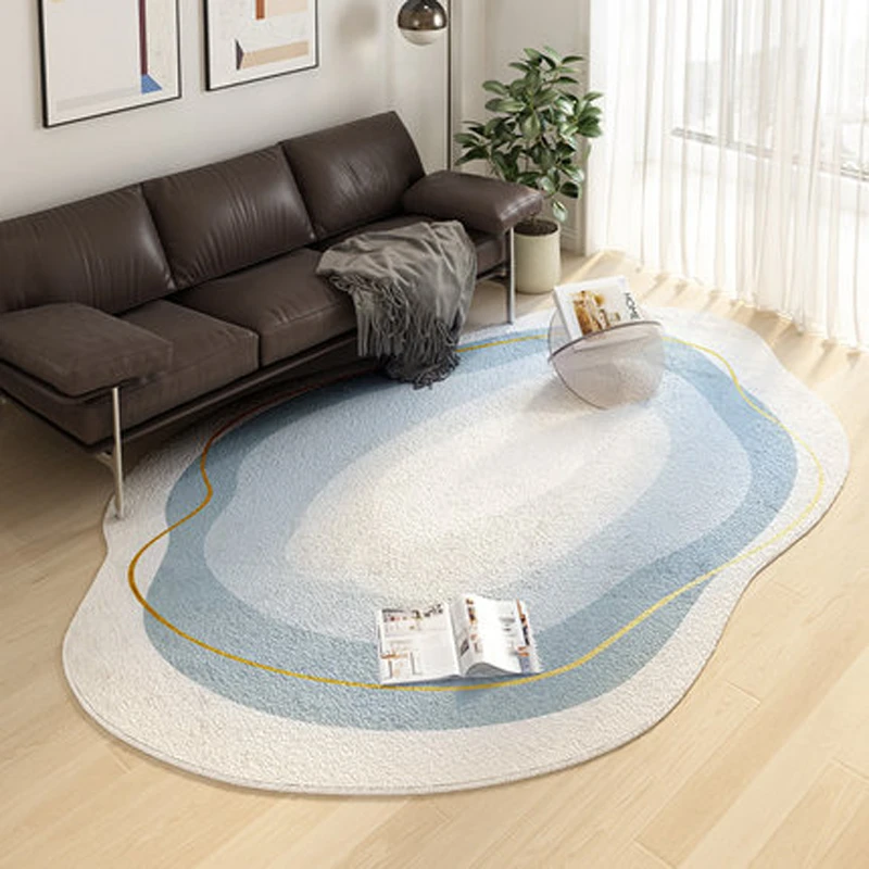 Irregular Shape Imitation Cashmere Carpets Light Luxury Living Room Coffee Table Mat Simple Bedroom Carpet Large Area Lounge Rug