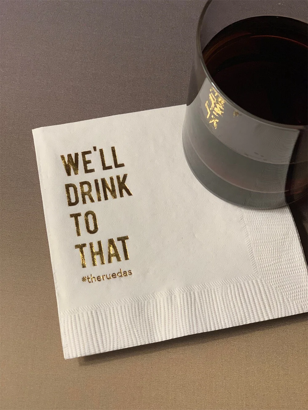 We'll Drink to That Personalized Wedding Napkins, Rehearsal Dinner, Engagement Party, Custom Bar Napkins, Custom Wedding Napkins