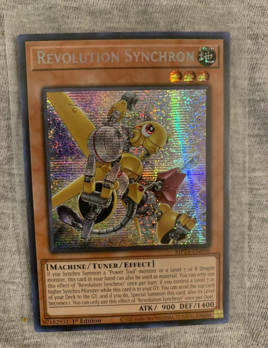 Yugioh KONAMI Duel Monsters TCG MP24-EN090 Revolution Synchron Secret Rare English 1st Edition Collection Mint Card