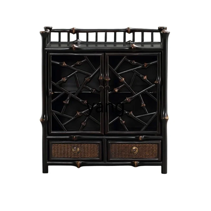 LM  bamboo boutique tea cabinet tea ceremony cultural play tea set storage rack