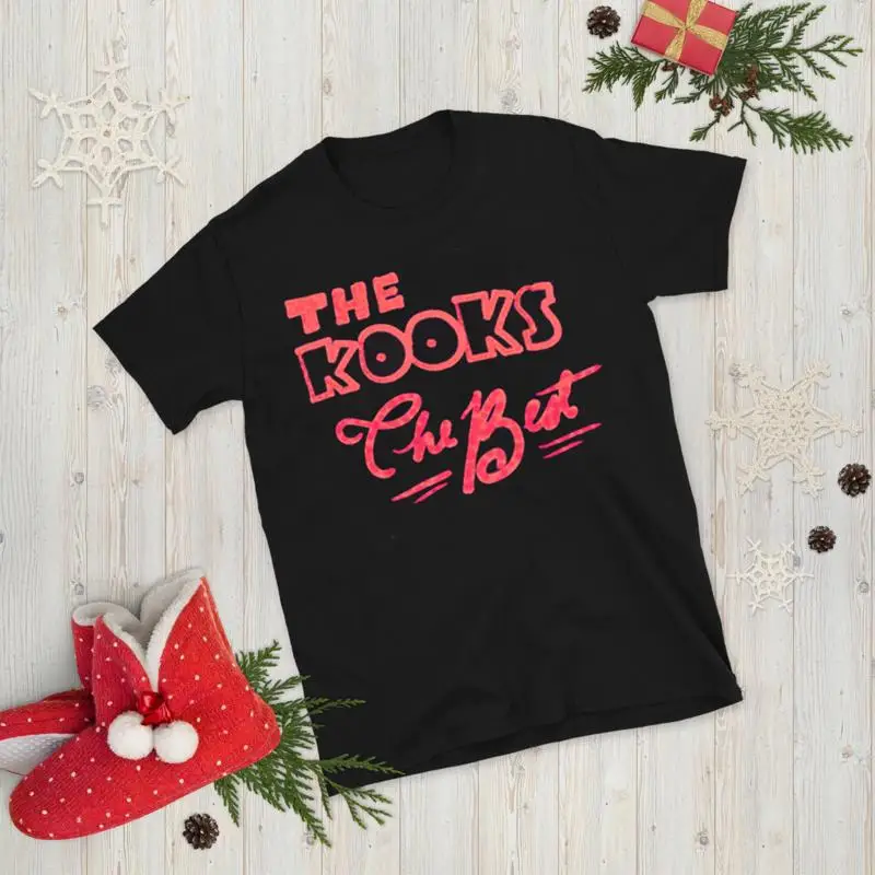 

Черная хлопковая полноразмерная футболка The Kooks Band для друга Bt504