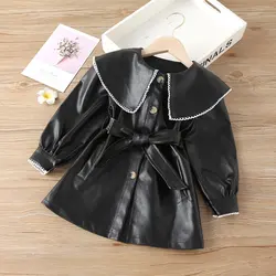 Children's Spring & Autumn Outerwear Coat Leather Jackets OOTD For Kids