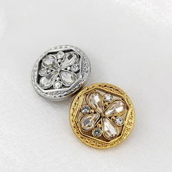 18/23MM Rhinestone luksusowe guziki z trzpieniem odzieży złoto srebro wysokiej jakości modny wystrój przycisk do szycia biżuteria robótki DIY