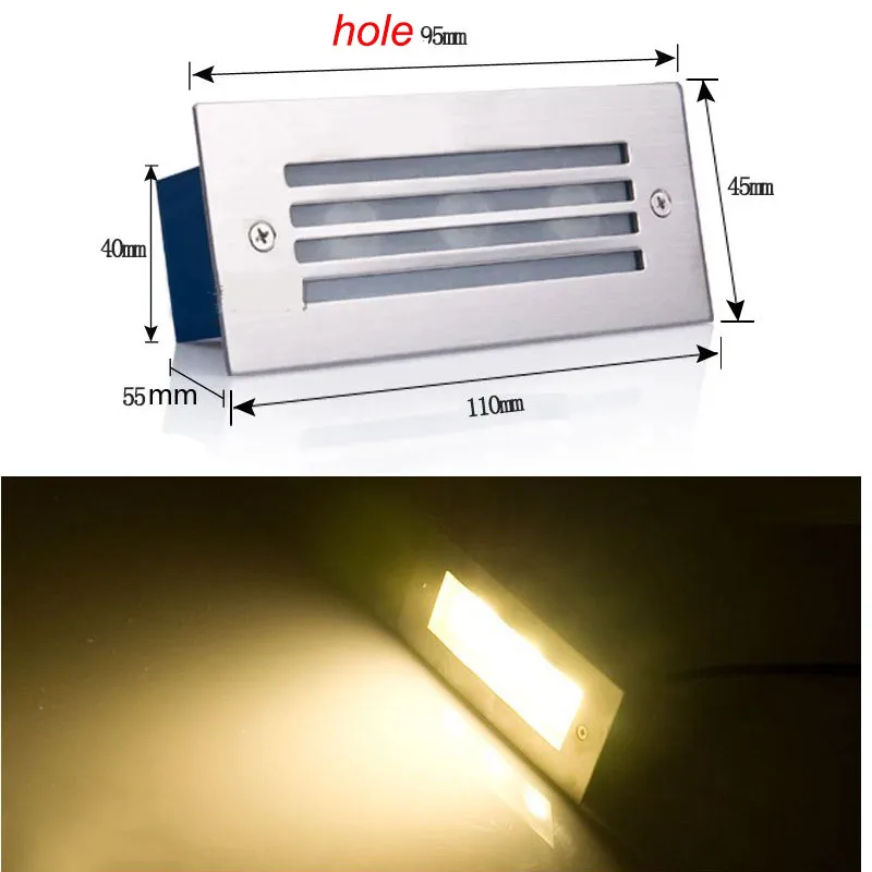 Imagem -06 - Underground Impermeável Led Wall Light Recessed Corner Lamp Outdoor Stair Lights Jardim Exterior 85265v 3w