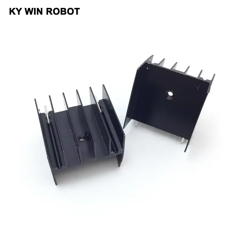 5 個黒アルミ TO-220 30 × 25 × 30 ミリメートルヒートシンク TO 220 ヒートシンクトランジスタラジエーター TO220 クーラー冷却 30*25*30 ミリメートルと 2pin
