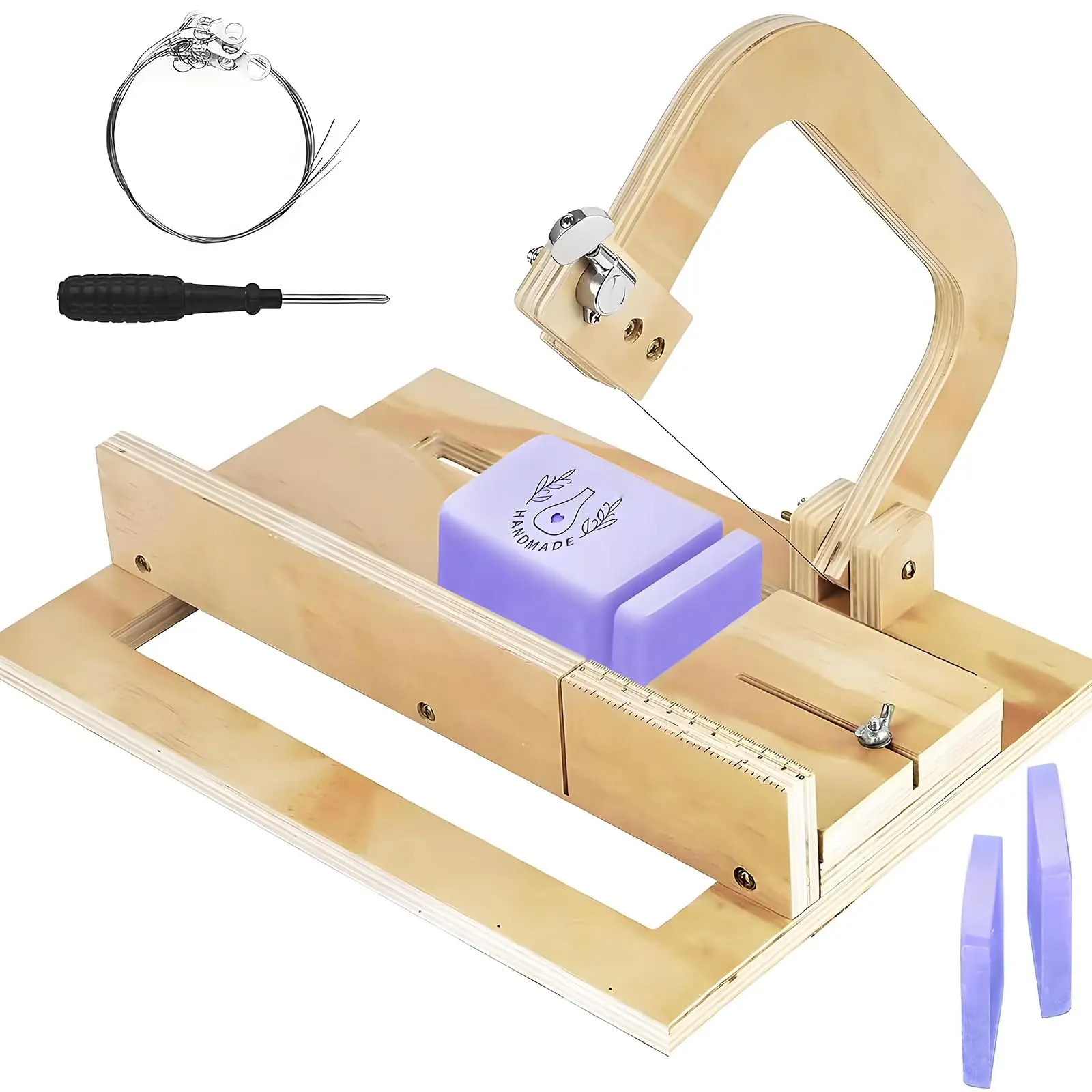 

Wooden Soap Cutter Adjustable Wire Slicer Cutting Tool for Handmade Soap Making Candles Trimming Cheese DIY Cutting Making Tool