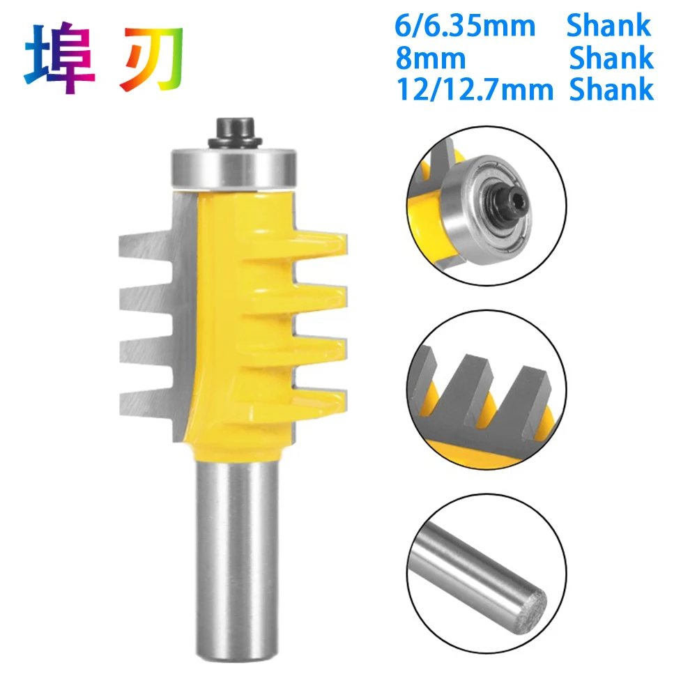 Argamassa Tenon Faca Cone Carpintaria Cortadores Ferramentas, Glue Router Bit, Fresa, Shank Finger Joint, LT070, 6mm, 1/4 