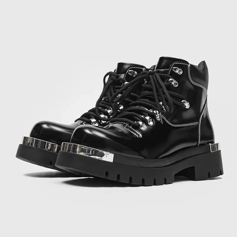 

New Fashion Men's Women Metal Winter Shoes Comfortable Ankle Snow Boots Casual Non-Slip Walking Footwear Black Sneakers