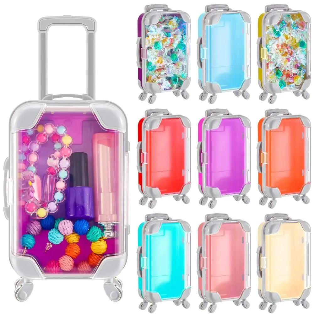 Miniature Mini Suitcase Candy Box Storage Accessories Simulation Trolley Case False Eyelashes Packaging Boxs Portable