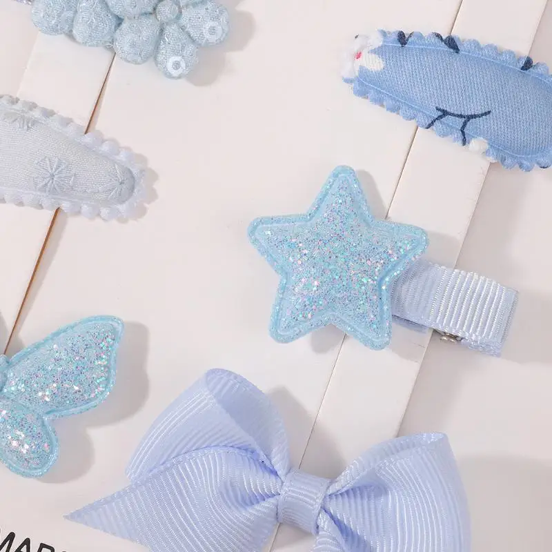 8 Stück Niedliche Frische Haarspangen mit Schleife, Langlebige Blumen- und Stern-Haarklammern für Kleinkinder und Mädchen, Geburtstagsgeschenke – Detail 4