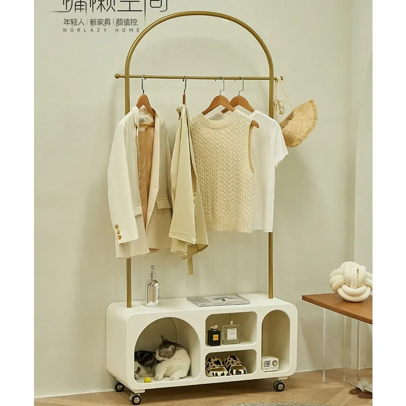 For Nordic Home Simple Wrought Iron Floor Coat Rack Removable Hanger Storage Stand for Living Room Bedroom Hallway Decor