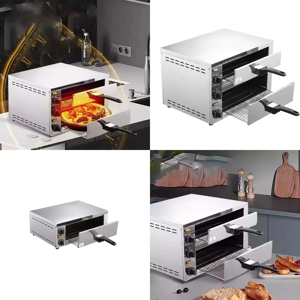 Pizza Oven Machine for Commercial Use 12 Inch Large Capacity Baking Oven for Cake Tart Bread Pizza Making Single Double