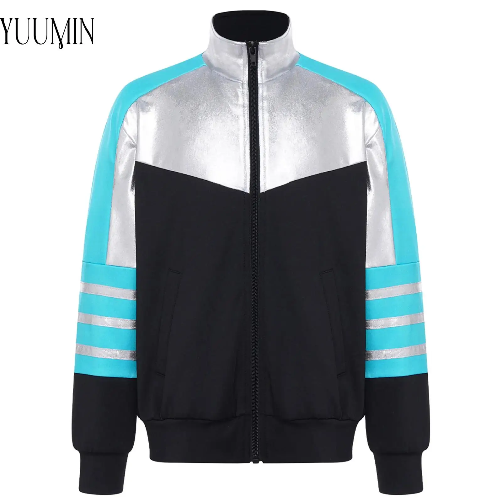 

Детская куртка на флисовой подкладке с воротником-стойкой и длинными рукавами для мальчиков и девочек, верхний тренировочный сценический костюм