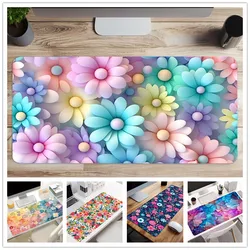 Cute Colorful Flower Mouse Pad Girl Office Keyboard Computer Kawaii Desk Pad Creative Aesthetic Gaming Large Mousepad Gift