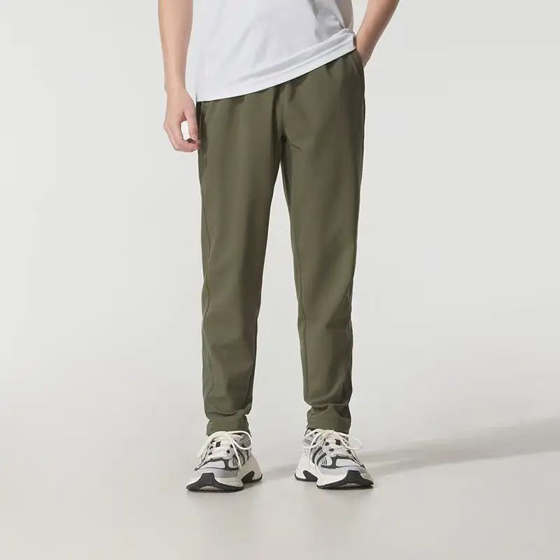 Adidas Slwarm Pnt Solid Color Logo Casual Pants Men's Breathable Quick-Dry Running Fitness Training Fleece-Lined Woven Straight-Leg Olive Ka1299