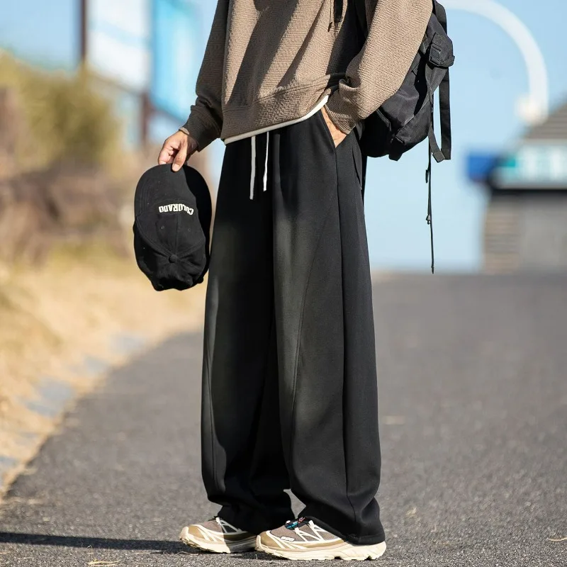 

2025 Fashion Men Gyms Pure Color Cargo Pants Autumn Joggers Fitness Casual Pants Men Workout Baggy Sweatpants Straight Trousers