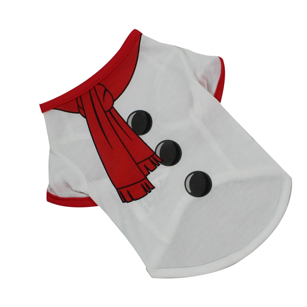 

Christmas Dog Clothes Snowman Pattern Puppy Holiday Costume Pet Clothes Size M Stylish Party Dog Cloth for Small Dogs