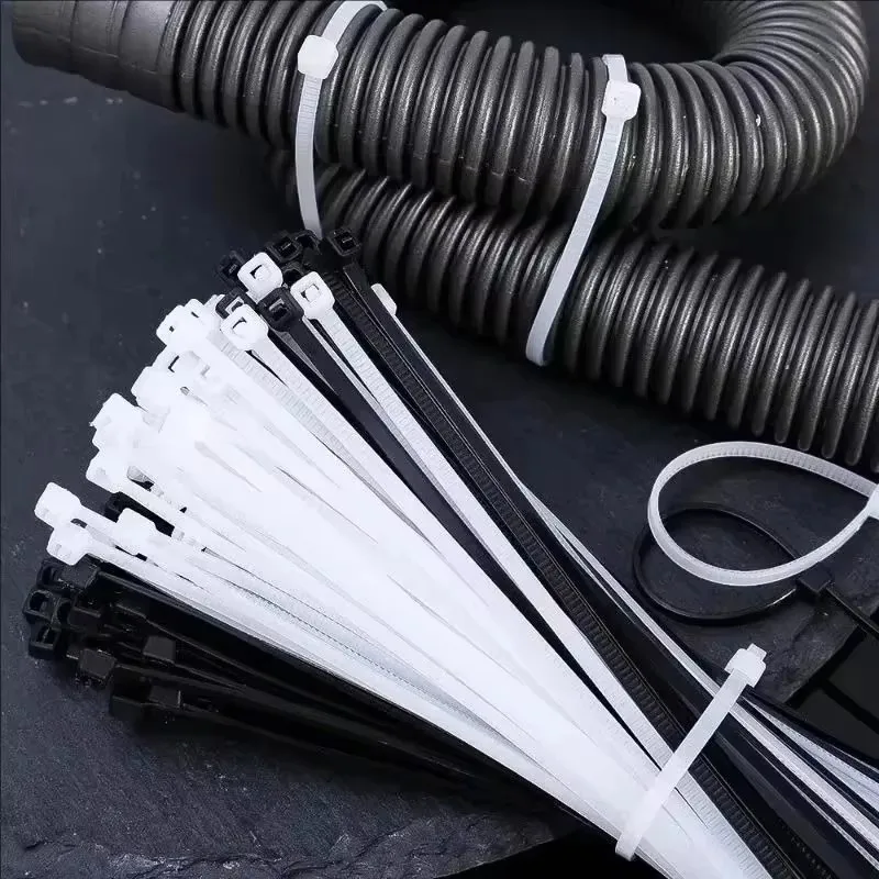 500/100 個ケーブルタイ再利用可能なプラスチックフランジタイケーブルプラスチックナイロンケーブルタイオーガナイザークランプセルフロックオフィスワイヤージップ