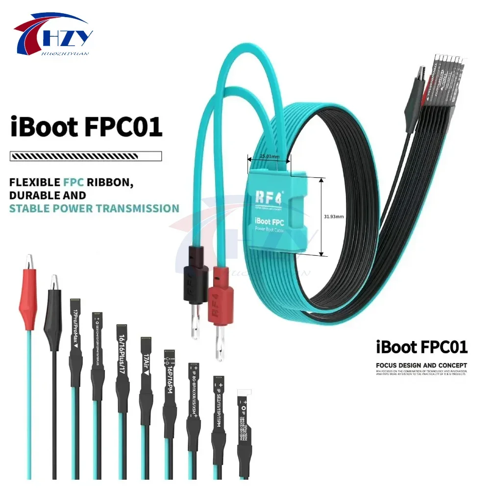 RF4 FPC01 iBoot DC Power Supply Activation Line Battery-Free Boot Test Cable  For iPhone 8 To 17 Pro Max Mainboard Repair Tools