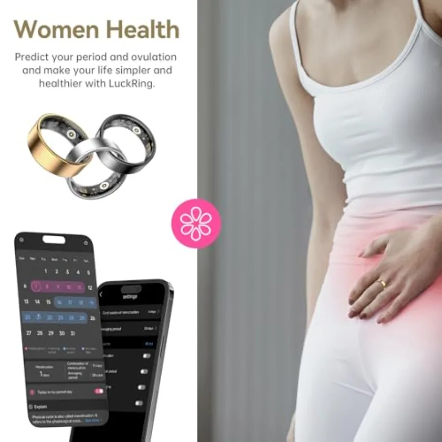 Smart Ring for Women and Men, Fitness Tracker with Heart Rate, Blood Oxygen, Sleep Monitoring, Long-Lasting Battery, No Subscri