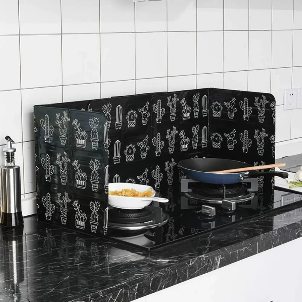 Aluminum Foil Gas Stove Baffle Foldable Oil Splash Protection Screen Kitchen Oil Plate Fried Vegetable Oil Separating Plate