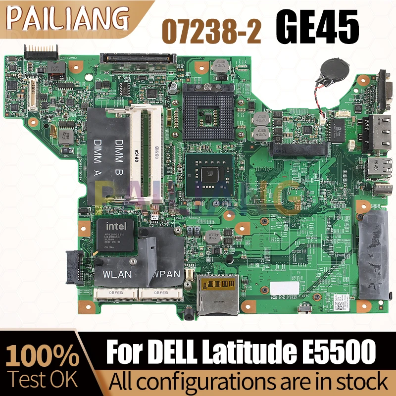 

For DELL Latitude E5500 Notebook Mainboard 07238-2 GE45 0X704K Laptop Motherboard Full Tested