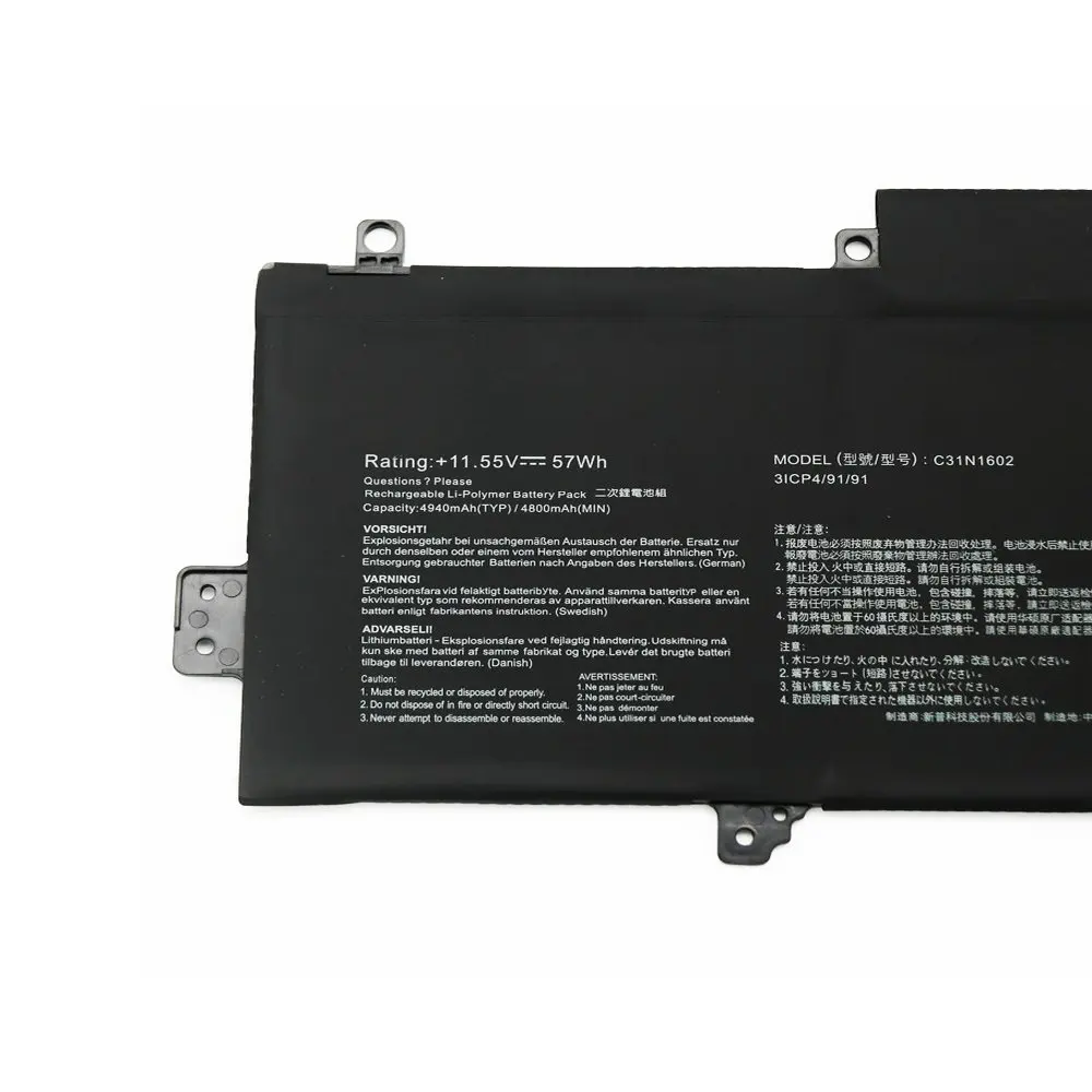 11.55V 57Wh C31N1602 Laptop Battery For Asus Zenbook U3000 U3000U UX330 UX330U UX330UA UX330UA-1A UX330UA-1B UX330UA-1C