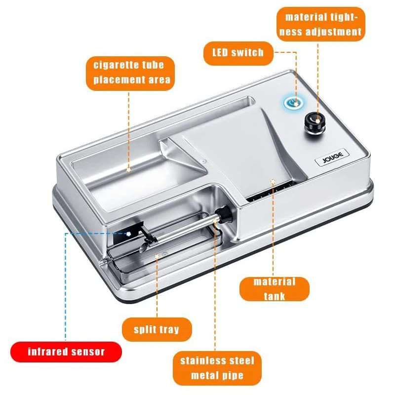 Máquina laminadora de cigarrillos automática, 3 uds., 6,5/8mm, 3 en 1, máquina para cigarrillos eléctrica, inyector de detección inteligente, herramientas para tabaco