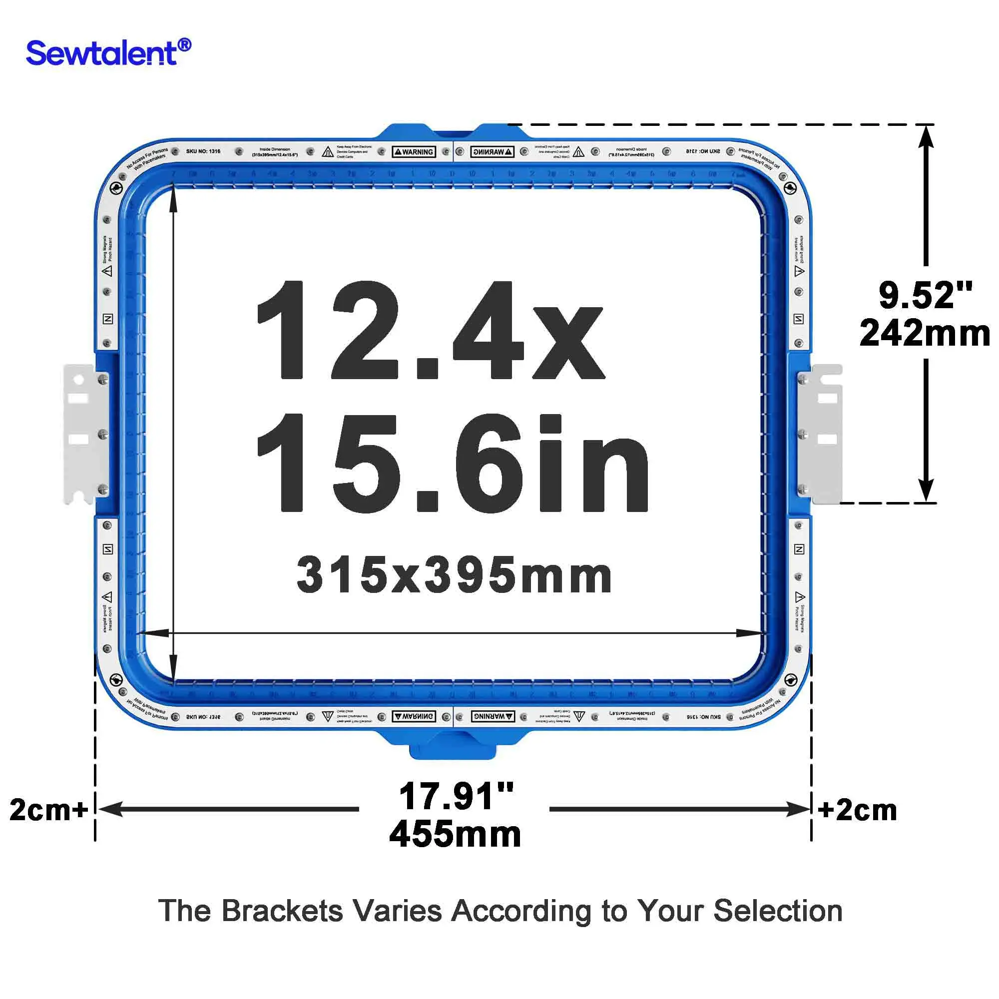 Sewtalent Magnetic Mighty Hoop Frame Embroidery Hoops for Happy Japan HCD3E-1501-40 Embroidery Machine