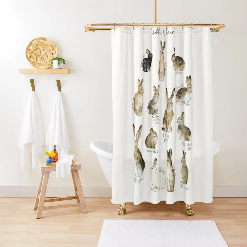 

Rabbits & Hares Shower Curtain Shower For Bathroom Bathtub Waterproof Fabric Bathroom Waterproof Shower Curtain
