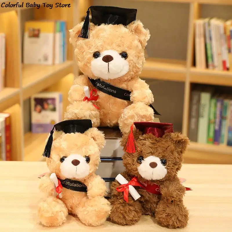 Cute Bear Plush Toy Stuffed Soft Kawaii Teddy Bear Animal Dolls Graduation Gifts for Kids Children Student Girls