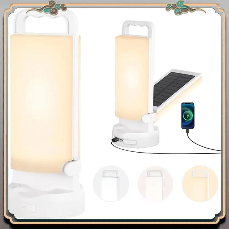 

Durable Rechargeable Solar Camping Lantern, Dimmable Waterproof LED Tent Light, Portable Outdoor Lantern For Camping