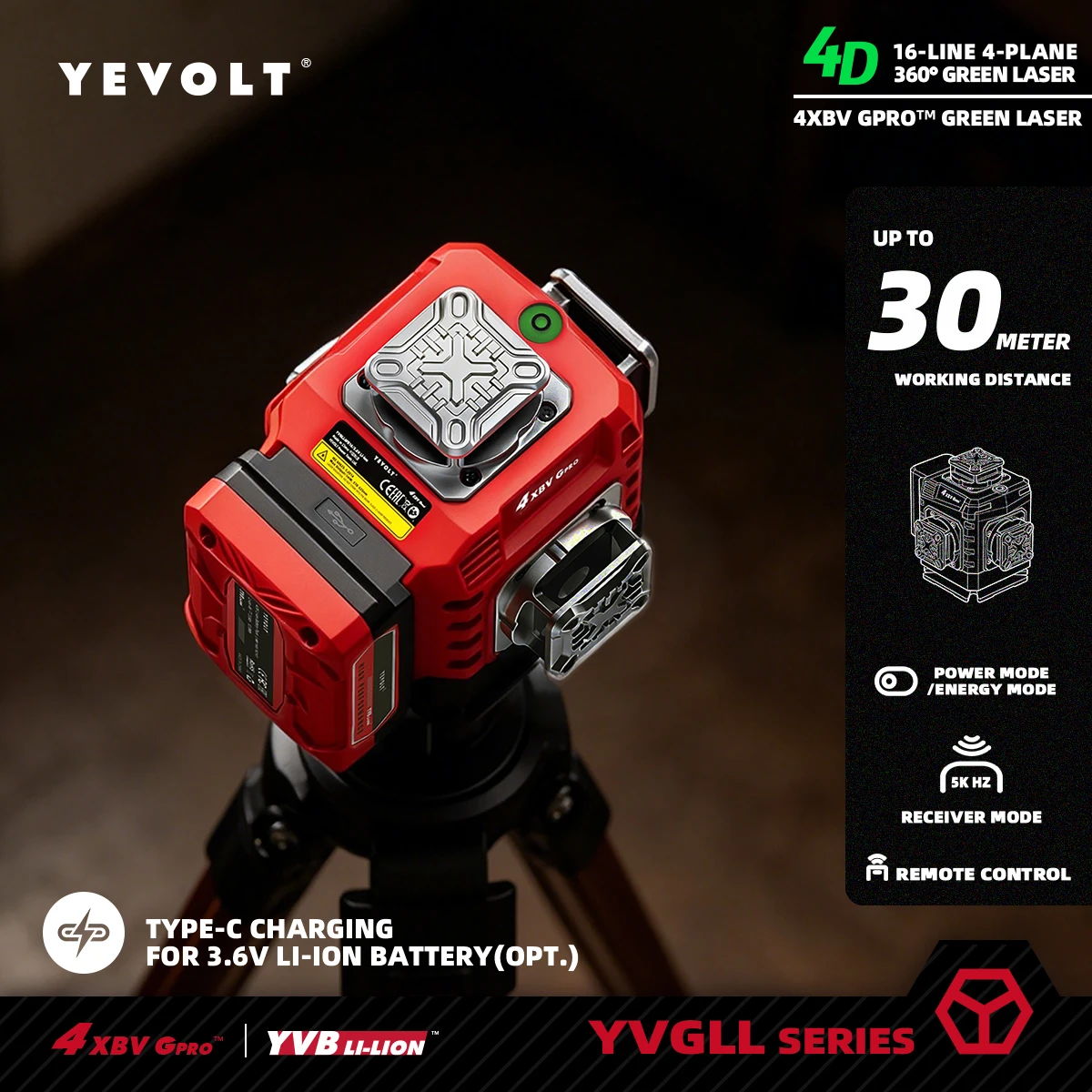 

Stable 16-Beam 4 Plane 360 Green Laser Level Self-Leveling Slope Mode Touch Control 1/4 Mount Outdoor Layout Instrument Kit