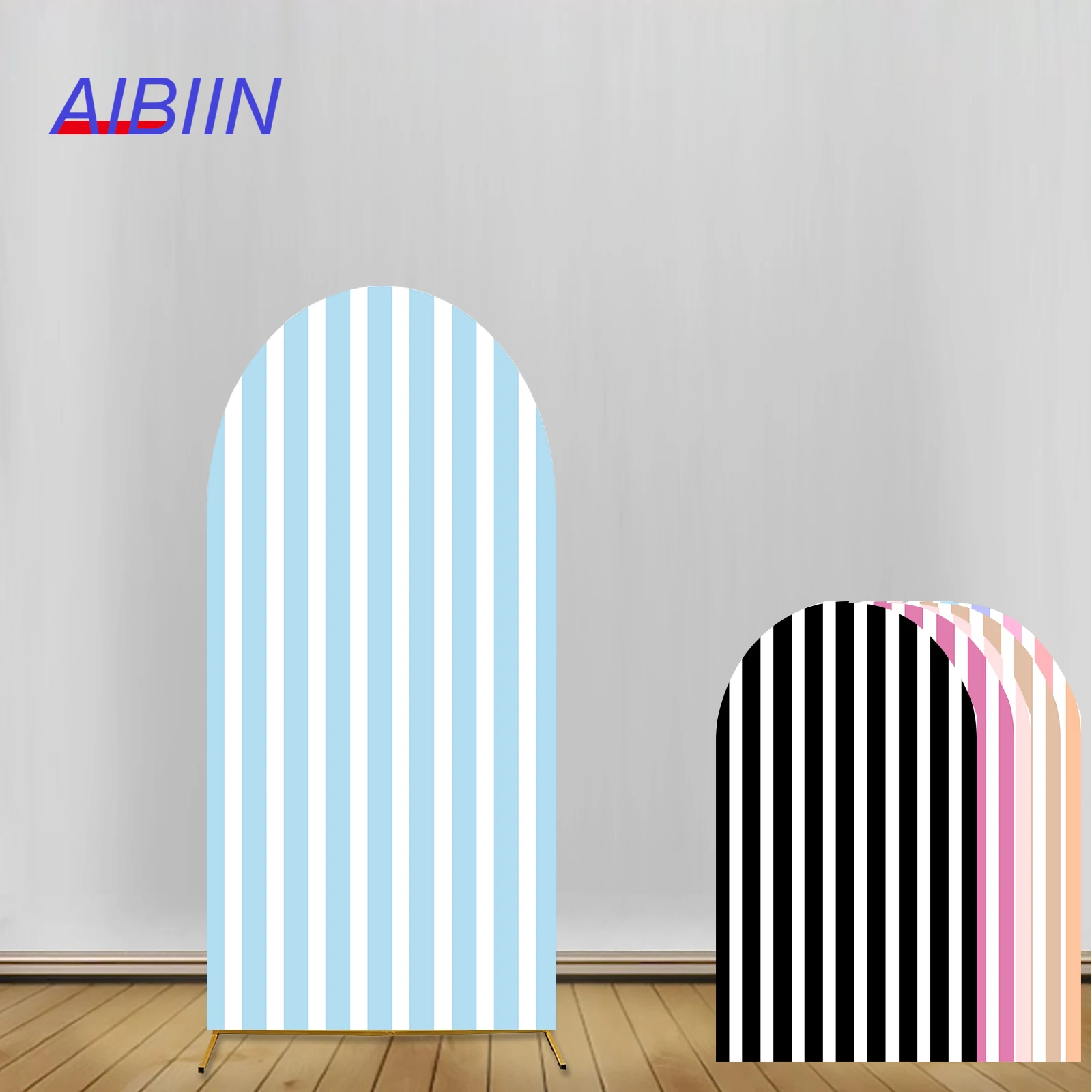 

AIBIIN Wedding Arch Backdrop Cover Simple Stripes Photo Background Elastic Fabric Spandex Birthday Party Baby Shower Decoration