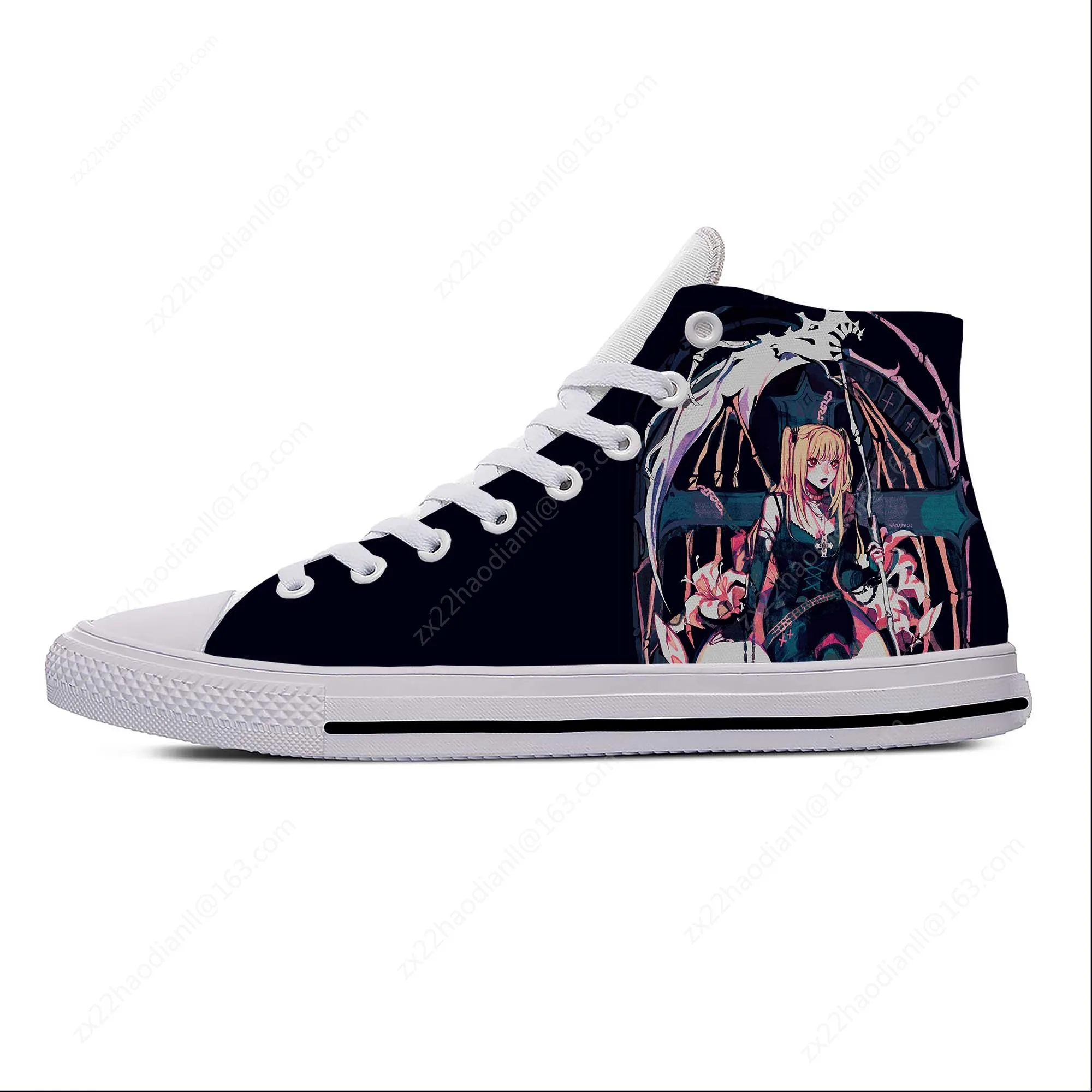 Anime Cartoon Manga Death Note Amane Misa Fashion Casual Cloth Shoes High Top Lightweight Breathable 3D Print Men Women Sneakers