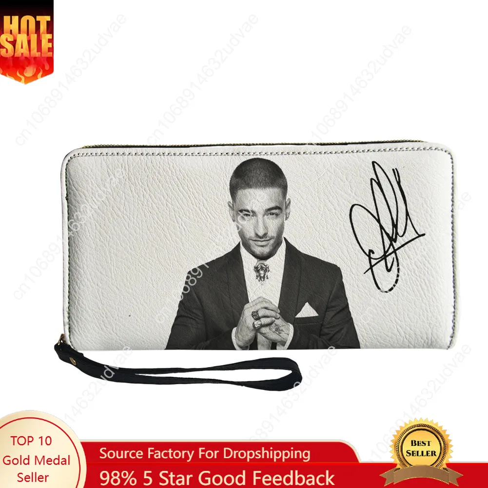 

Maluma Wallet Purse Mens Womens Teenagers Zipper Long Wallets Double Print Commuter Personalized Portable Wallet Gift Bag