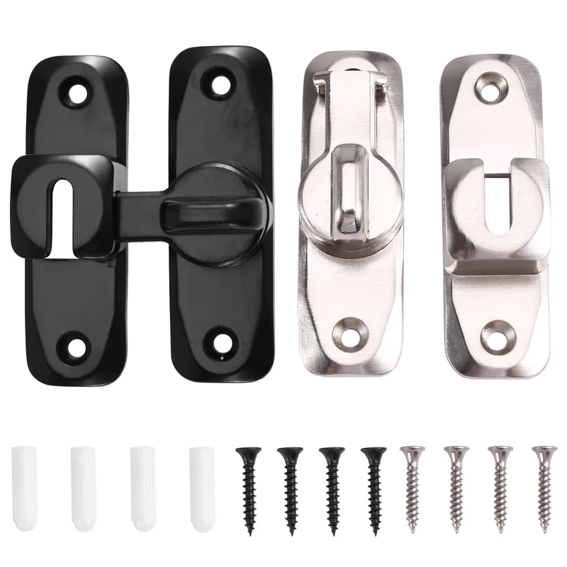 ABZW 2セット 90/180 °   フリップゲートラッチドアロック盗難防止バックルラッチ亜鉛合金ドアラッチ窓ロックドアスライドボルト