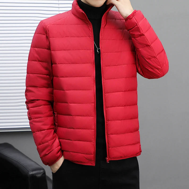 

Men's ort Lightweight down Jaet Du Feather Warm Stand Collar Autumn Winter Ci Casual Sle Youth Versatile Outerwear