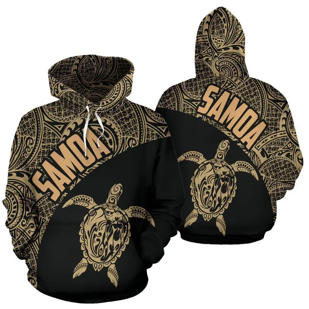 Samoa Hoodie kaplumbağa Mermaid polinezya altın 3D baskılı Hoodies moda kazak erkekler kadınlar için tişörtü kazak