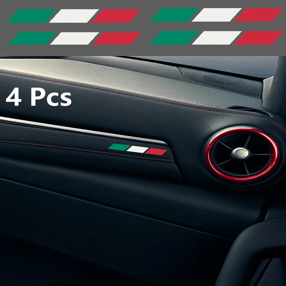 

Italian Flag Car Sticker for Alfa Romeo Fiat Dodge Chrysler Renault | Door Handle Console B Pillar Vinyl Decal | 1PC Waterproof
