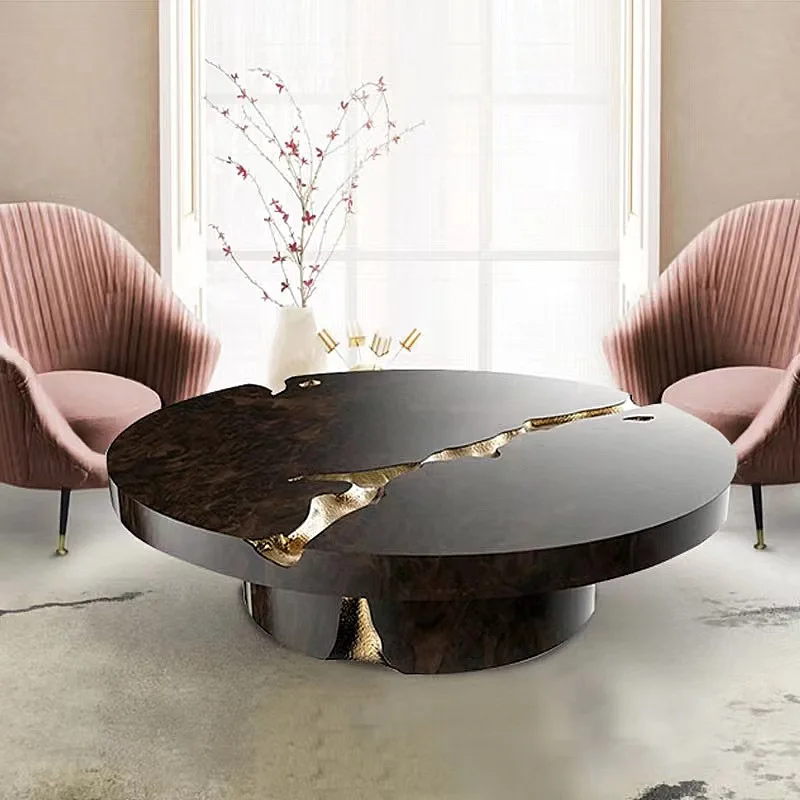 

Modern Style Nested Sofa Metal Round Drum Round Coffee Table Wrought Iron Corner Center Table is suitable for villa, home, hotel