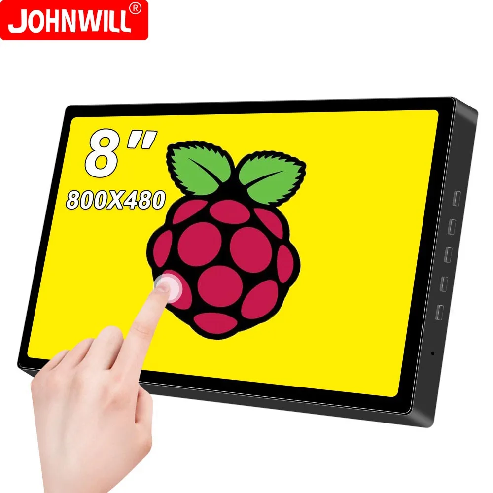 

8″ Touch Monitor 800*480 TFT 60Hz LCD display 5-point capacitive touchscreen for Raspberry Pi Windows HDMI-Compatible