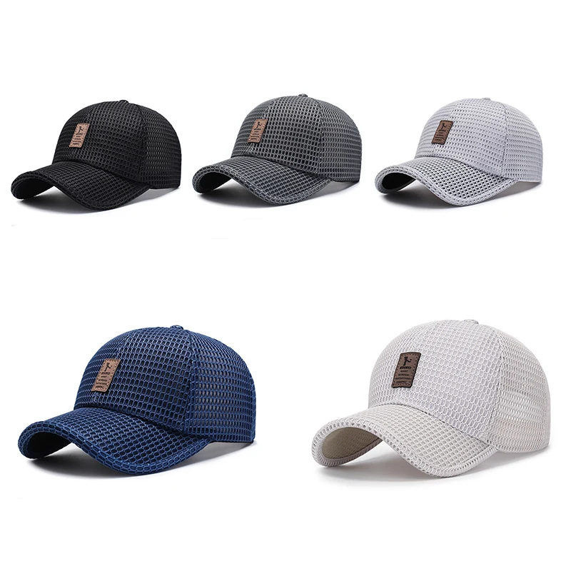 Summer Unisex Men Fishing Baseball Caps Women Breathable Mesh Snapback Hats Black Casual Sport Hats Cap