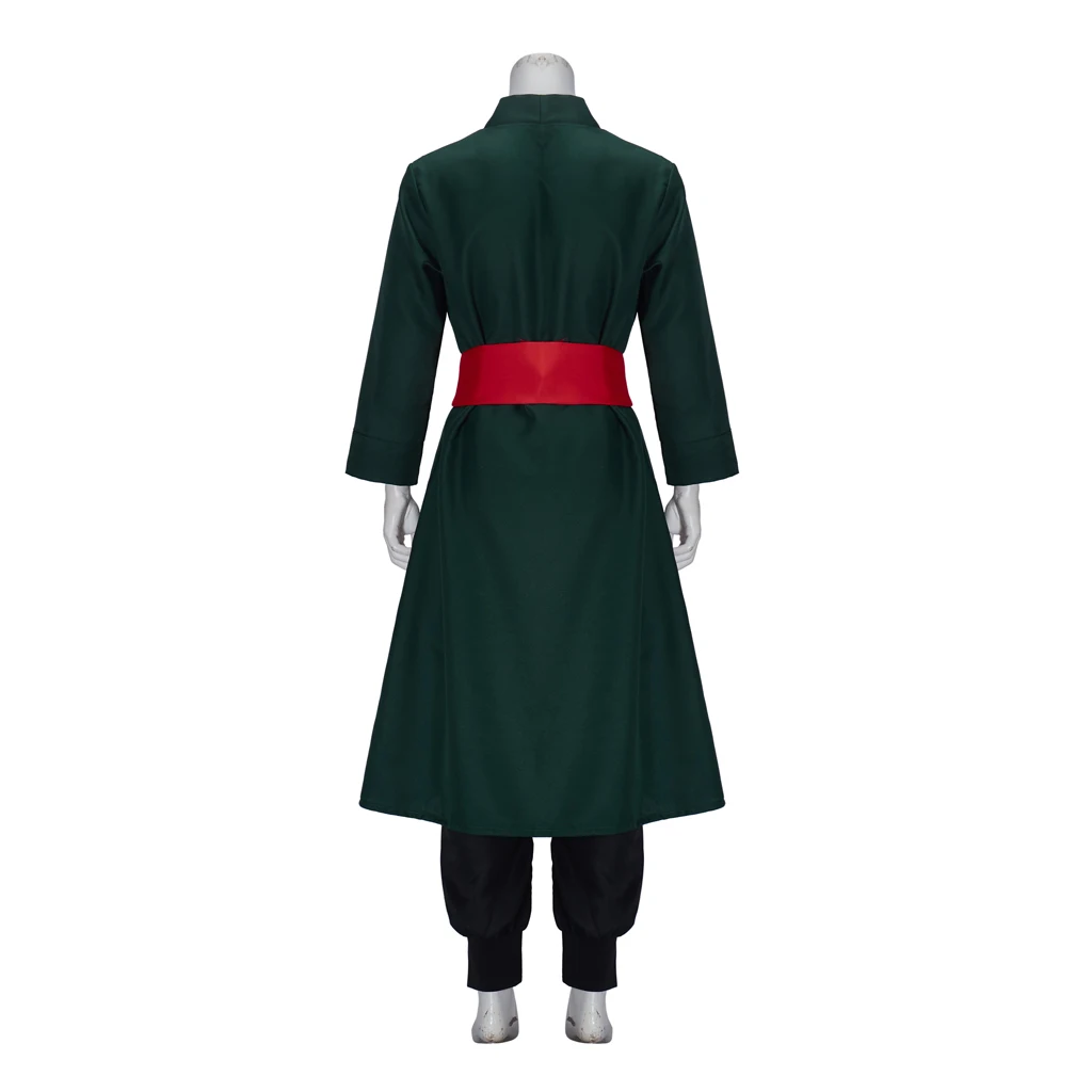 Anime Roronoa Cosplay Zoro Costume Uniform Green Coat Belt Pants Head Scarf Full Set Adult Men Halloween Carnival Suit