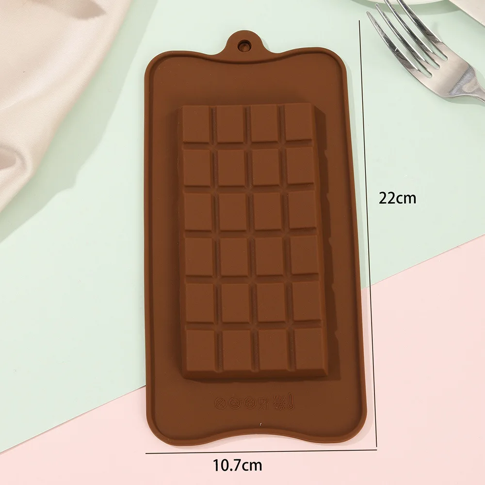 Chocolade siliconen lange vierkante geruite siliconen taart decoratieve mal Chocolade blok inzet wafel siliconen mal
