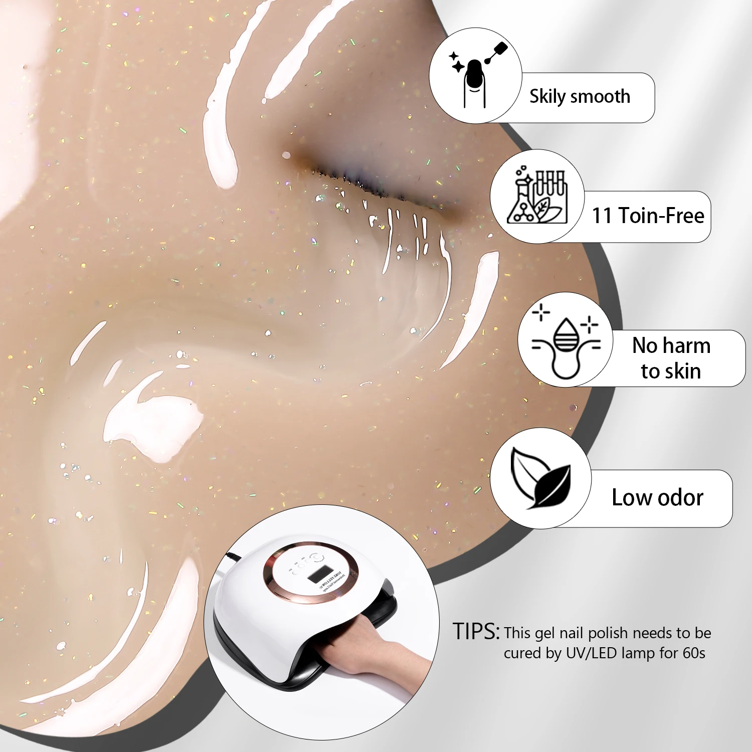 YOKEFELLOW Jelly Gel Nail Polish YZ14 10ML Shiny Sheer Natural Nude Jelly Gel Polish for Nail Art DIY Translucent UV Light Cure